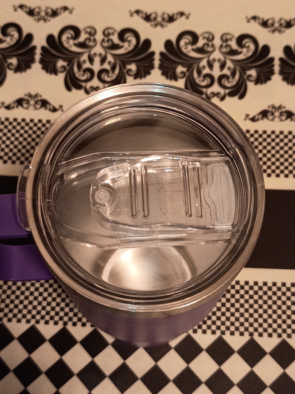 Purple Stainless Steel Tumbler with Handle  With Positive Quote - Picture 4 of 6